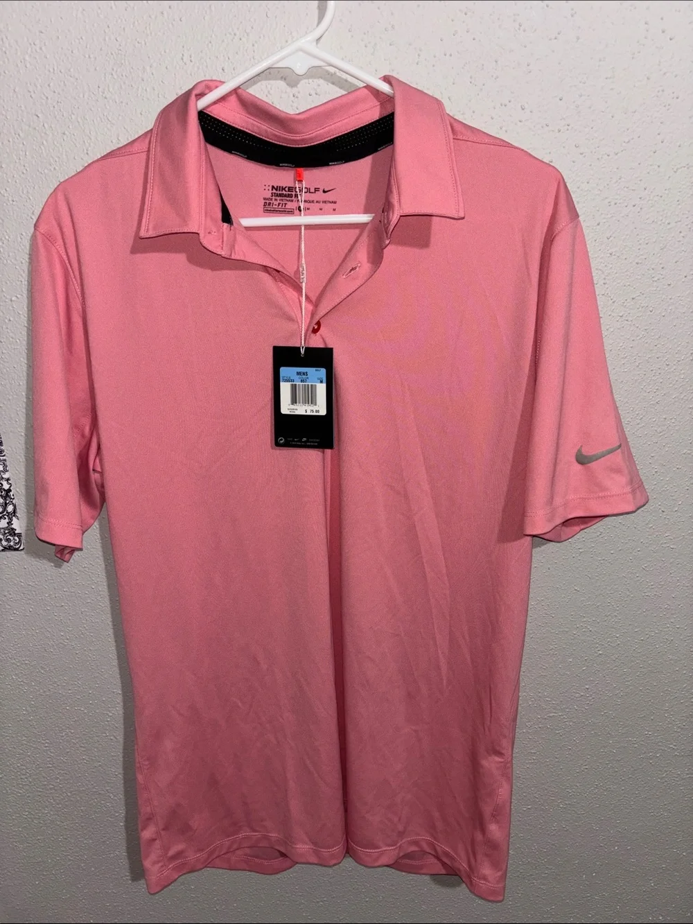 Nike Gold - Men’s standard fit Dri-FIT Polo Shirt (size Medium)